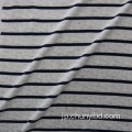 シャツまたは衣服用の印刷された伸縮性のある布地黒い白いストライプパターンルーズニットシングルジャージー生地